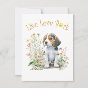 Carte De Correspondance Maman Chien Beagle Floral