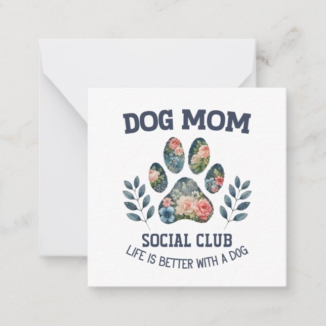 Carte De Correspondance Maman Chien Fleur de Patte  (Devant)