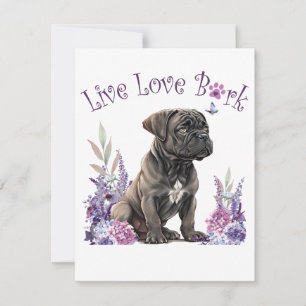 Carte De Correspondance Maman de Cane Corso Fleurie