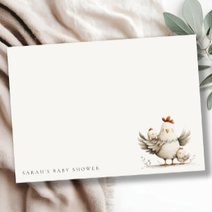 Carte De Correspondance Maman de la ferme mignonne et bébé poussin floral