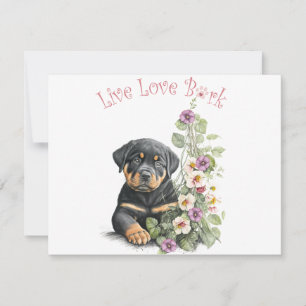 Carte De Correspondance Maman de Rottweiler Fleurie