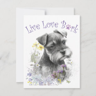 Carte De Correspondance Maman de Schnauzer Fleurs