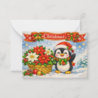 Carte De Correspondance Manchot de Noël★