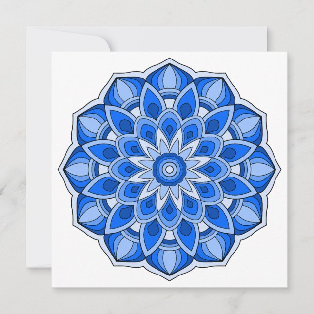 Carte De Correspondance Mandala en bleu (Devant)