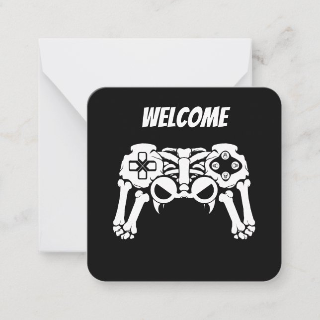 Carte De Correspondance Manette de jeu squelette effrayant Halloween (Devant)
