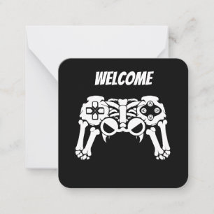 Carte De Correspondance Manette de jeu squelette effrayant Halloween