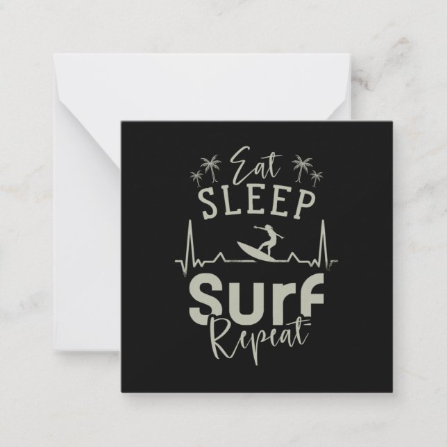 Carte De Correspondance Manger Dormir Surfer Répéter (Devant)