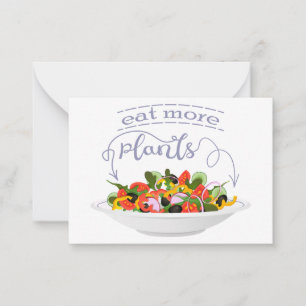 Carte De Correspondance Mangez plus de plantes frais motivation salade let