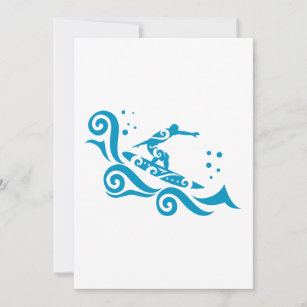 Carte De Correspondance Maori Surfer Avec Vagues Idée Cadeau