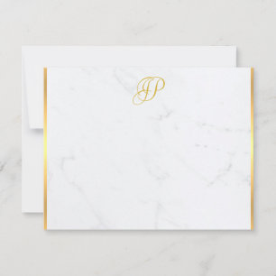 Carte De Correspondance Marbre d'or monogramme manuscrit moderne