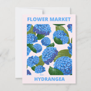 Carte De Correspondance Marché aux fleurs vintage Blue Hydrangea