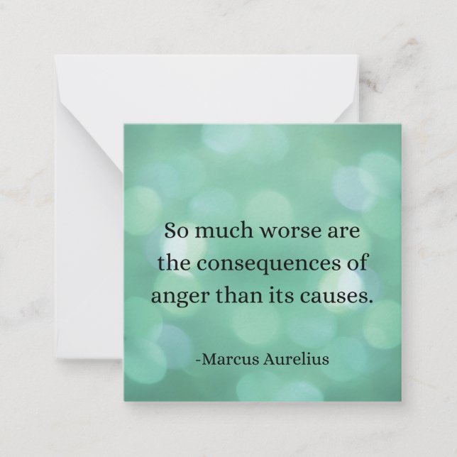 Carte De Correspondance Marcus Aurelius : Conquérir la colère, Trouver la  (Devant)