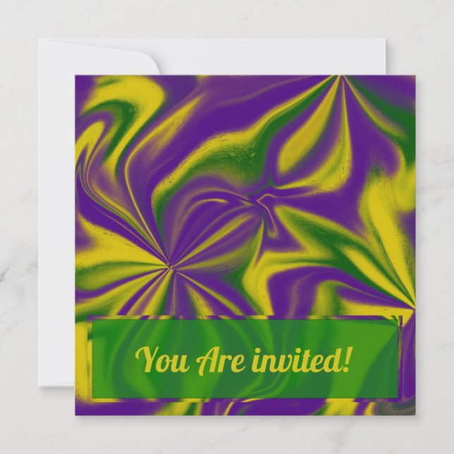 Carte De Correspondance Mardi Gras Swirls (Devant)