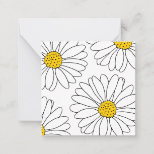 Carte De Correspondance Marguerite jaune et blanc
