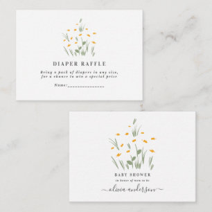 Carte De Correspondance marguerite naturelle baby shower floral tombole de