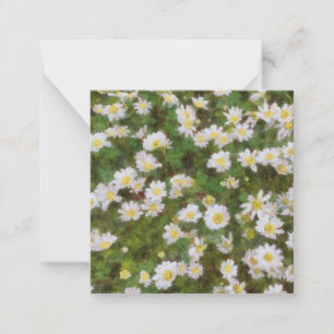 Carte De Correspondance Marguerites Peintes Dans Un Style Impressionniste