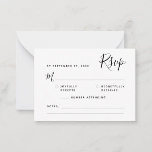 Carte De Correspondance Mariage budget RSVP de script Boho minimaliste