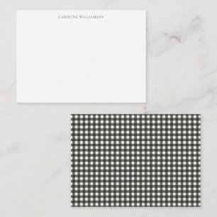 Carte De Correspondance Mariage Classique Noir Blanc Gingham Carreaux Show