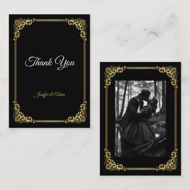 Carte De Correspondance Mariage Dark Gothic Halloween (Devant / Derrière)