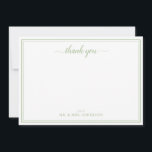 Carte De Correspondance Mariage de calligraphie de script simple Merci<br><div class="desc">Simple Script Calligraphie Mariage Merci Note Card en couleur vert sauge.</div>