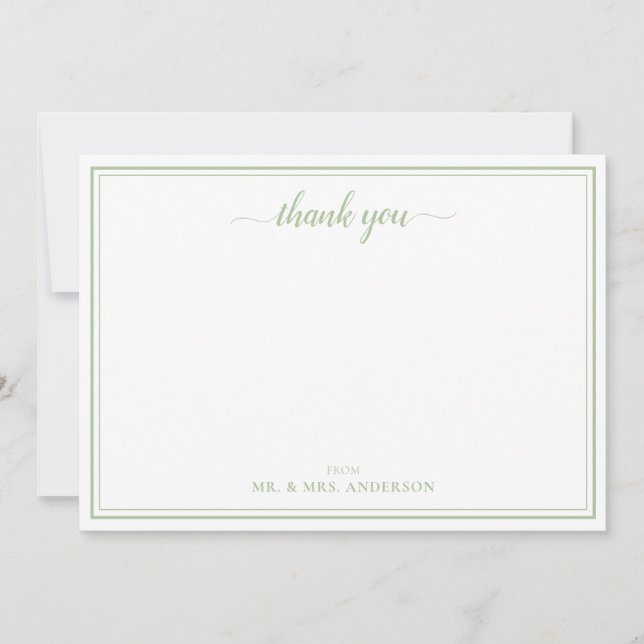Carte De Correspondance Mariage de calligraphie de script simple Merci (Devant)