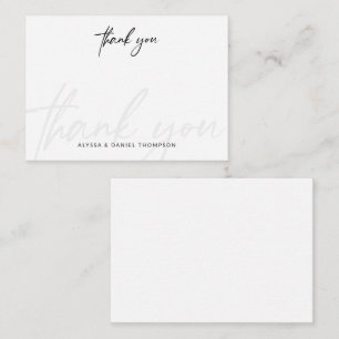 Carte De Correspondance Mariage de calligraphie minimaliste Merci simple
