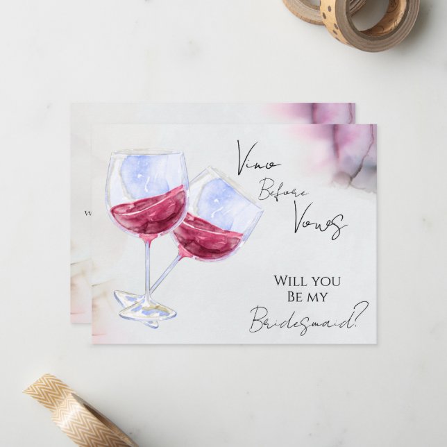 Carte De Correspondance Mariage de cave à vin  (Devant/Arrière en situation)