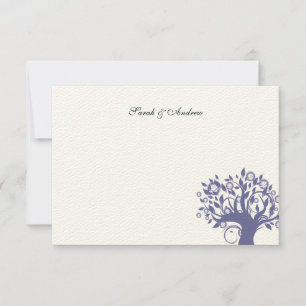 Carte De Correspondance Mariage de l'arbre de vie Merci Note Purple 669