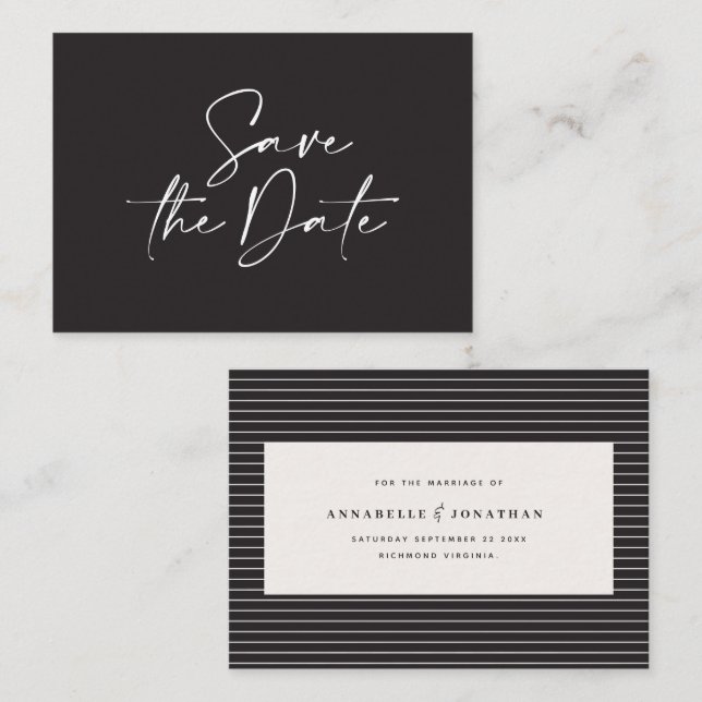 Carte De Correspondance mariage de typographie manuscrite du budget (Devant / Derrière)