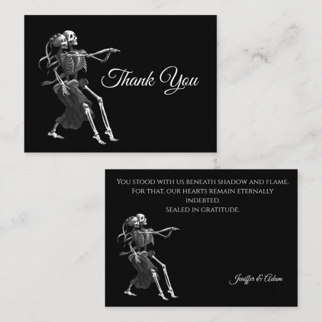 Carte De Correspondance Mariage d'Halloween gothique alternatif (Devant / Derrière)