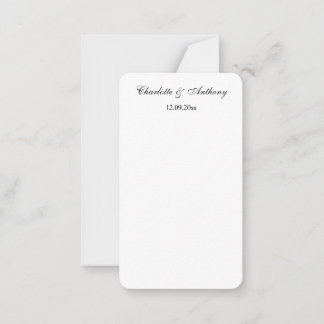 Carte De Correspondance Mariage Élégant Script Creative Black White