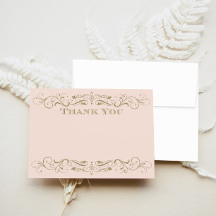 Carte De Correspondance Mariage Élégant Vintage Rose Antique Or