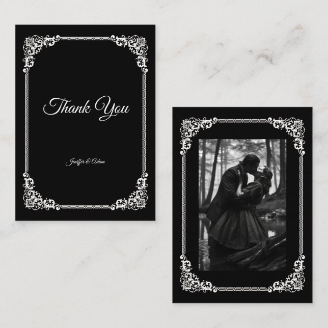 Carte De Correspondance Mariage Halloween gothique sombre (Devant / Derrière)