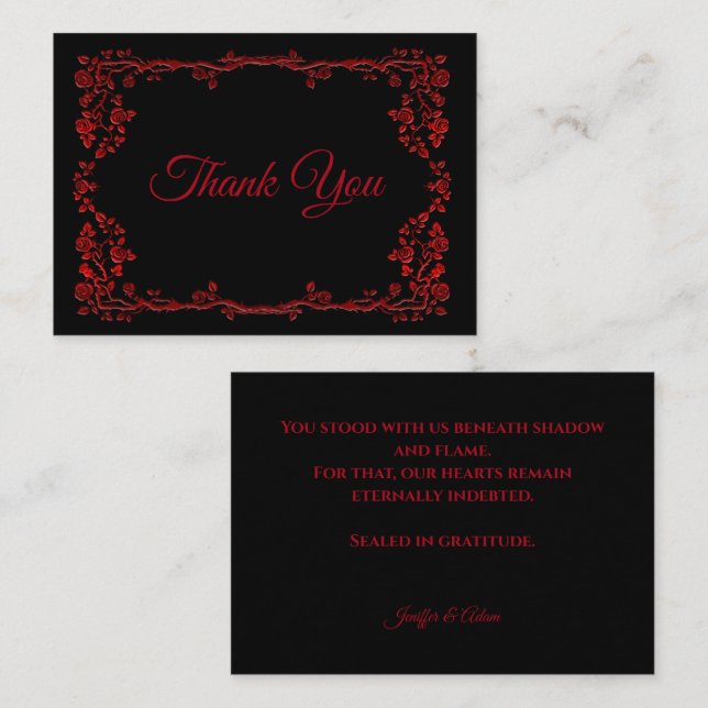 Carte De Correspondance Mariage Halloween gothique sombre (Devant / Derrière)