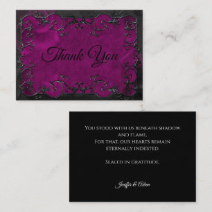 Carte De Correspondance Mariage Halloween gothique violet foncé