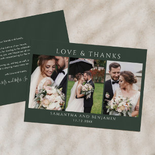 Carte De Correspondance Mariage Jour 3 Photos Amour et Merci