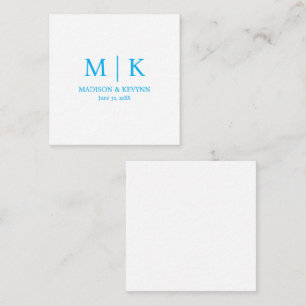 Carte De Correspondance Mariage minimaliste et élégant avec monogramme ble