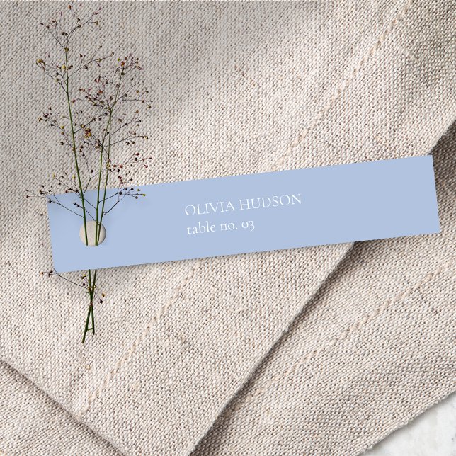 Carte De Correspondance Mariage minimum Dusty Blue & White Nom du lieu (Créateur téléchargé)