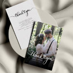 Carte De Correspondance Mariage moderne Photo Merci Lettré à la main<br><div class="desc">Une façon géniale et réfléchie de remercier vos amis,  votre famille et vos collègues qui vous ont honoré leur présence lors de votre mariage avec cette photo moderne,  cartes de remerciement avec script écrit "merci" et un coeur d'amour.</div>