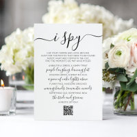 Mariage Photo Hunt Jeu I Spy Jeu QR Code Card