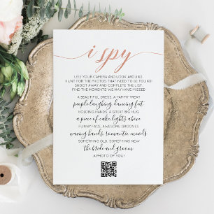 Carte De Correspondance Mariage Photo Hunt Jeu I Spy Jeu QR Code Card