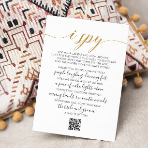Carte De Correspondance Mariage Photo Hunt Jeu I Spy Jeu QR Code Card