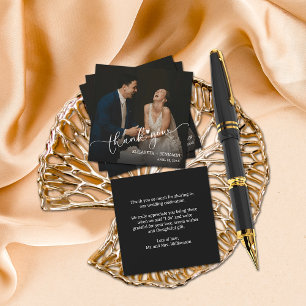 Carte De Correspondance Mariage Photo Lettré à la main Merci budgétaire