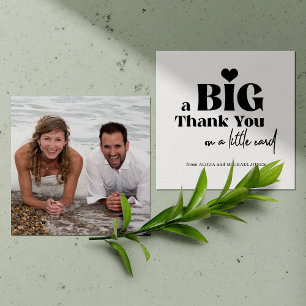 Carte De Correspondance Mariage photo typographie audacieuse merci