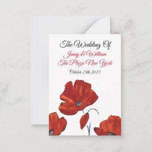 Carte De Correspondance Mariage Red Poppies
