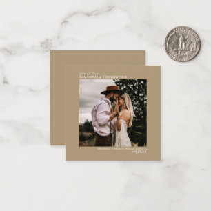 Carte De Correspondance Mariage simple Sandy Tan Save the Date Photo