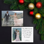 Carte De Correspondance marié minime mariage de noël 2 photos<br><div class="desc">élégant minimaliste marié petit mariage de noël deux photos Carte de voeux carte à deux côtés,  sur la photo arrière avec le message de vacances des jeunes mariés.</div>
