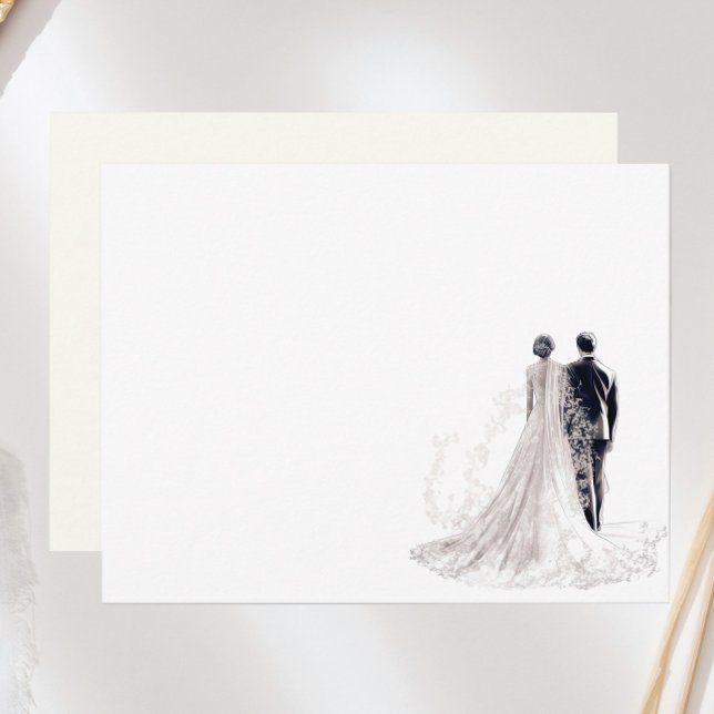 Carte De Correspondance Mariés Élégants de Mariage (Créateur téléchargé)