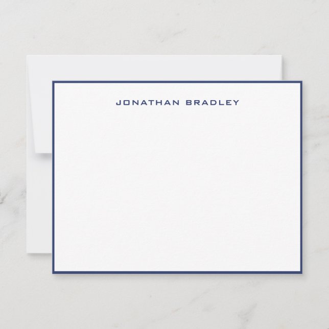 Carte De Correspondance Marine Bleu Frontière Tous les Casquettes Nom comp (Devant)