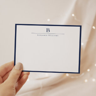 Carte De Correspondance Marine Bleu Simple Moderne Papeterie Classique